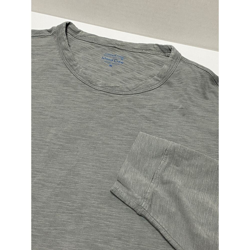 Vineyard Vines Island Crew Long Sleeve Tee Gray Size XL 100% Cotton Excellent